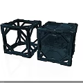 Industrial Black Cube Frame Components With Geometric Structural Design 3d model