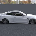 White Sleek Sports Car With Modern Design Black Wheels And Front Grille