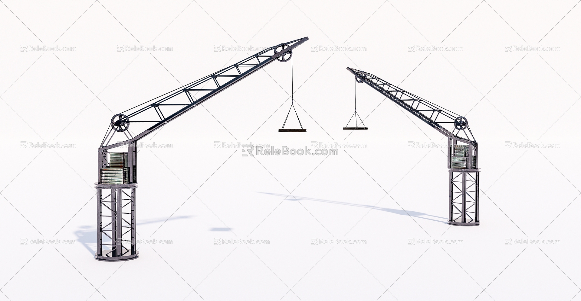 Old industrial crane 3d model