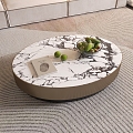 Modern Light Luxury Coffee Table Marble Coffee Table Oval Coffee Table 3d model