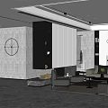 Modern Living And Dining Room Interior With Gray Sofa Coffee Table And Pendant Lights