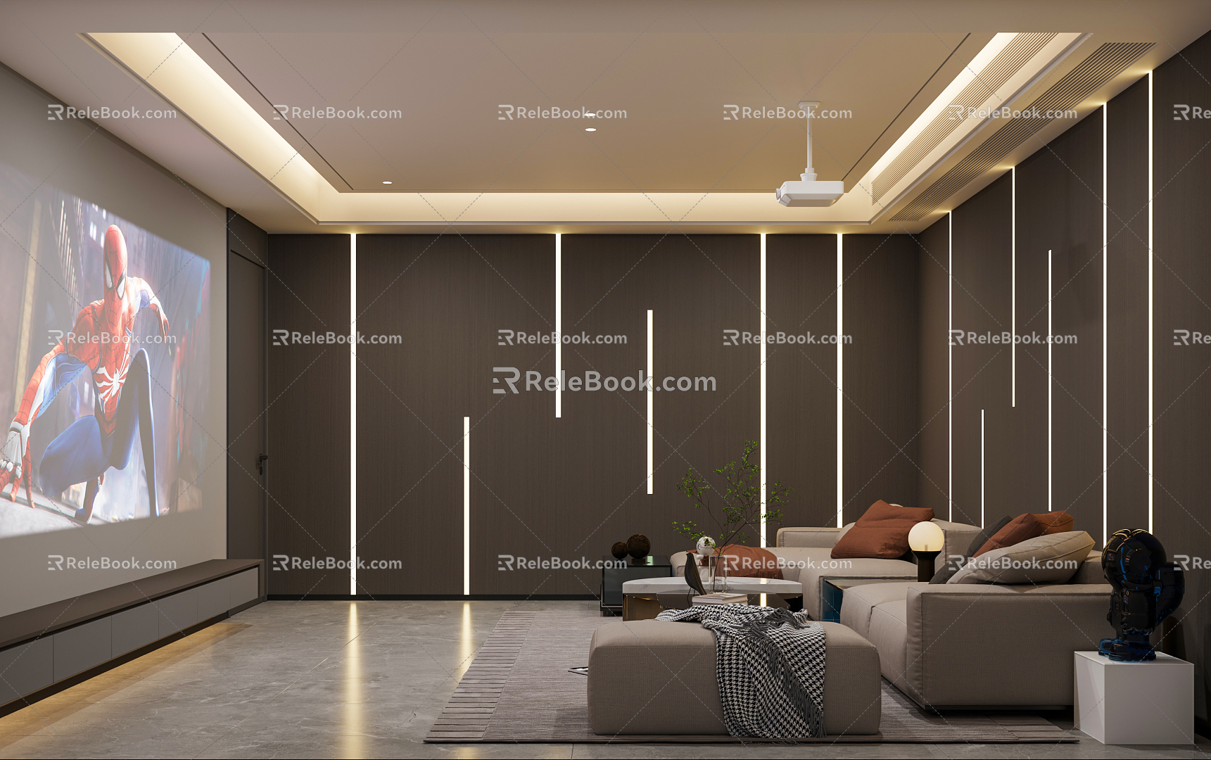 modern video room 3d model