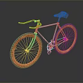 Modern Stylish Bicycle With Light Blue Frame Yellow Handlebars And Copper Wheels