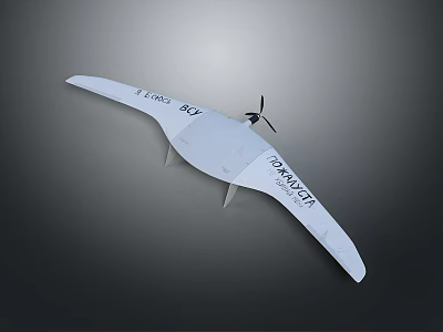 TURBOWING T360 White Drone With Propeller And Aerodynamic Wing Design 3d model