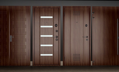 Modern swing door security door 3d model