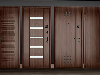 Modern swing door security door 3d model