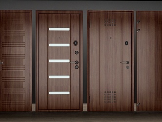 Modern swing door security door 3d model