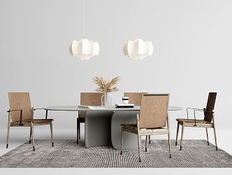 Modern Dining Table and Chair Combination 3d model