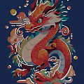 High Quality Commercial Display Equipment Featuring Colorful Dragon Artwork And Decorative Elements 3d model