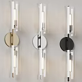 Modern Wall Lamps With Transparent Glass Shade And Metal Frame For Interior Lighting