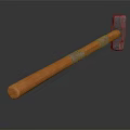 Durable Hardware Hammer With Orange Wooden Handle And Metal Head For Professional Use