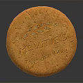 MOVNIES The Original Round Golden Cookie With Wheat Pattern Design 3d model