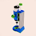 Colorful Toy Drill Press With Blue Base Green Knobs And Rotary Mechanism 3d model