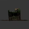 Green Military Style Old Car With Damaged Body Worn Tires On Muddy Ground