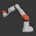 Futuristic Sci Fi Game Movie Character With Silver Robotic Arm And Orange Joints 3d model