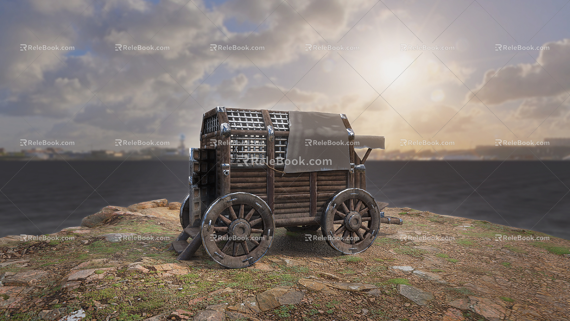 Modern Prisoner Cars Medieval Prisoner Cars 3d model