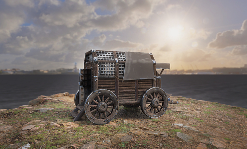 Modern Prisoner Cars Medieval Prisoner Cars 3d model