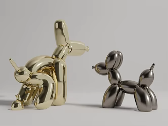 Modern ornaments balloon toy dog 3d model