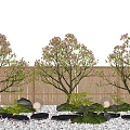 arbor cherry tree pink flower tree peach blossom plum blossom tree garden plant 3d model