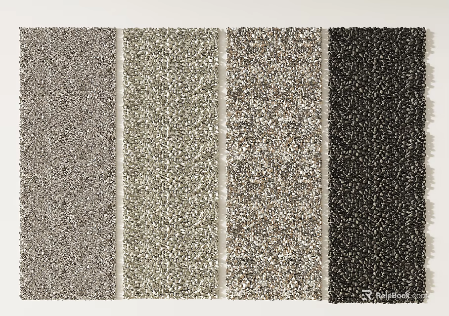 Stone And Wood Material Samples With Different Textures For Interior Design Use 3d model 