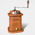 Vintage Wooden Manual Coffee Grinder Classic Kitchen Appliance With Crank Handle
