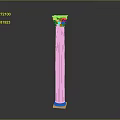 Classical Column Design With Ornate Golden Capital And Textured Red Shaft