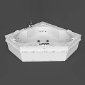 Modern Diamond Shaped Bathtub With Marble Surround Jacuzzi Jets And Control Panel 3d model