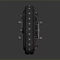 Black Mechanical Enclosure With Metal Levers Spherical Elements And Smooth Surface