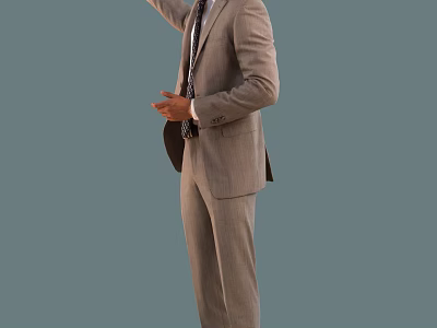 Man In Formal Suit Standing With Confident Posture In Professional Business Setting 3d model