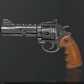 Vintage Revolver With Wooden Grip Metal Body And Classic Design Elements