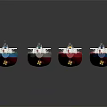Colorful Bulk Cargo Ships Displayed In A Row With Various Colors