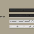 Poliform Decorative Wall Strips In Black And White With Circular Buttons 3d model