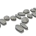 Natural Stone Stepping Stones Path With Irregular Shapes For Garden Design 3d model