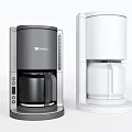 Modern Kitchen Appliances Featuring Black And White Coffee Makers With Stylish Design 3d model