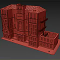 Red Brick Detached Villa Featuring Green Roof Arched Windows Multiple Stories And External Staircase