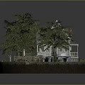 Detailed Miniature House Model With Trees Pathway Porch And Decorative Steps