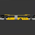 Yellow And White Articulated Bus With Two Sections Windows Number 101 On Gray Background Reflection
