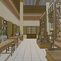Chinese-style main hall ancient style main hall ancient 3d model