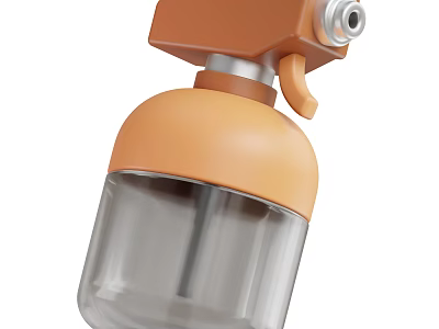 Household Cleaning Spray Bottle With Orange Transparent Design And Pump Handle 3d model
