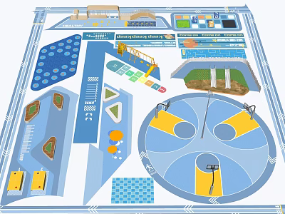 Firefighting Access Area Design With Safety Layout Planning And Emergency Signage Facilities 3d model