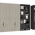 Elegant Modern Wardrobe Design With Wooden Panels Glass Doors Open Shelves And Hanging Space