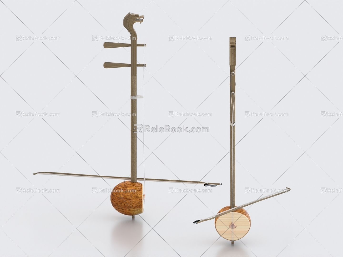 Coconut Hu classical musical instrument huqin Chinese musical instrument 3d model