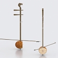 Coconut Hu classical musical instrument huqin Chinese musical instrument 3d model