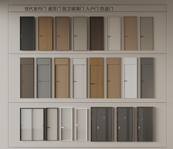 Modern door combination 3d model