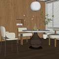 Modern Dining Table and Chair Combination 3d model
