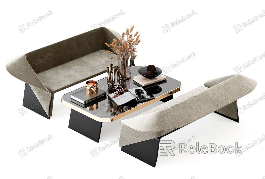 Light Luxury Card Seat Card Seat Sofa Coffee Table Combination model