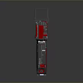 Futuristic Sci-Fi Weapon With Gray Red Design Tactical Scope And Sleek Metallic Finish