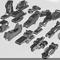 Precision Engineered Industrial Equipment Parts With Assorted Metal Components And Mechanical Machinery