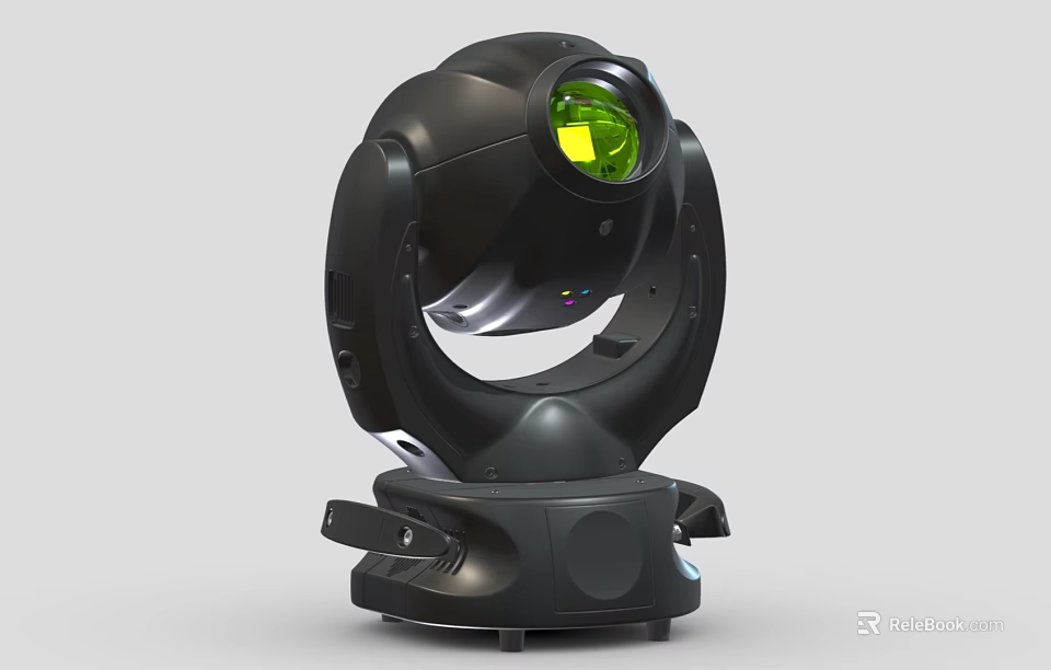 Black Moving Head Spotlight With Green Lens For Professional Stage Lighting Use 3d model 