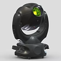 Black Moving Head Spotlight With Green Lens For Professional Stage Lighting Use